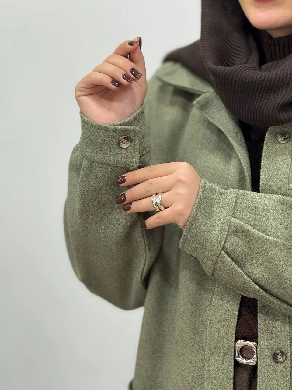 پالتو فوتر جلو دکمه آیسو ترلان